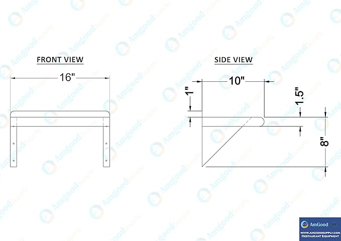 AmGood 10" X 16" Stainless Steel Wall Shelf | Metal Shelving | Gara...
