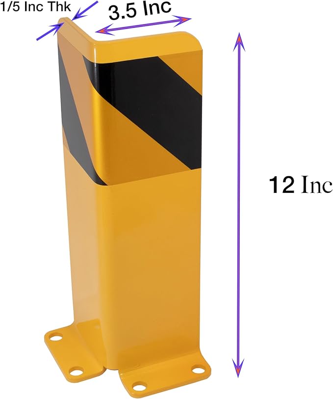 Heavy Duty Pallet Rack Post Protectors – 4-Pack Steel Column Guards
