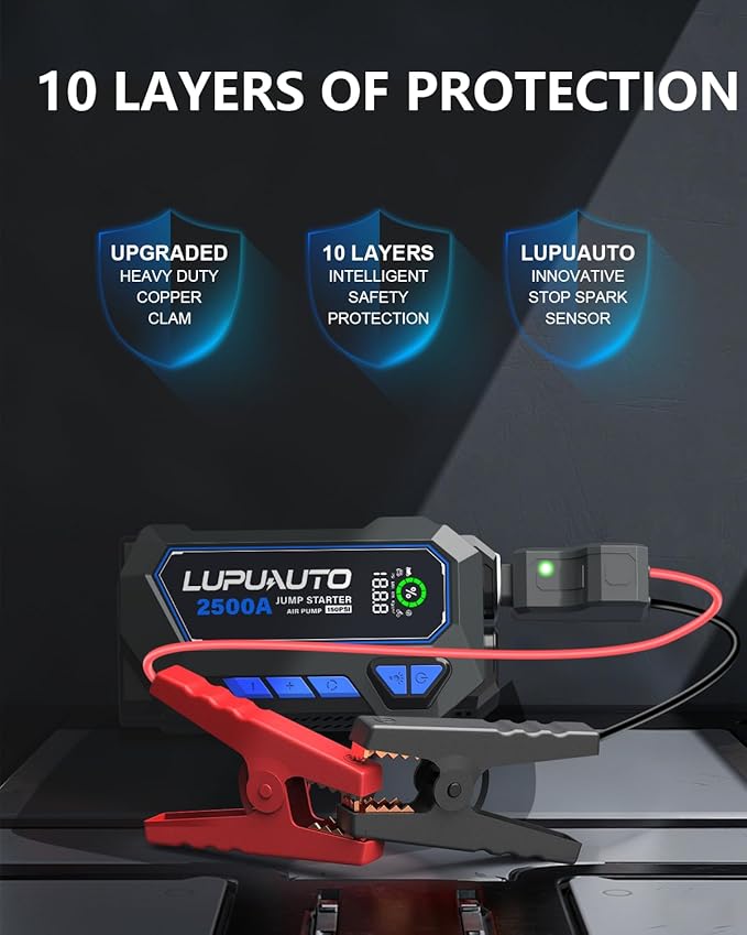 2500A Portable Jump Starter, Car Battery Jump Starter