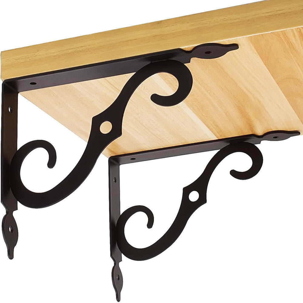 Acrux7 12 Pack Decorative Shelf Brackets - 10 inch Wall Mounted Floating Shel...