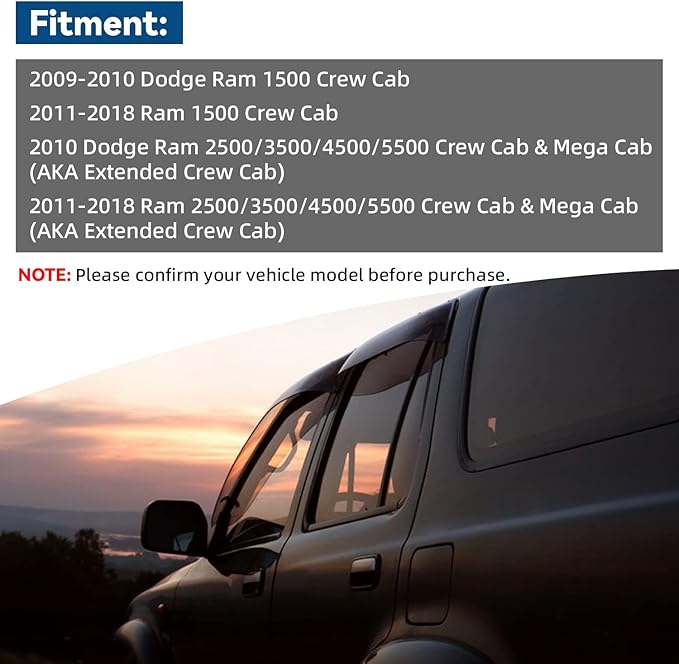 Set of 4 Window Visors Compatible