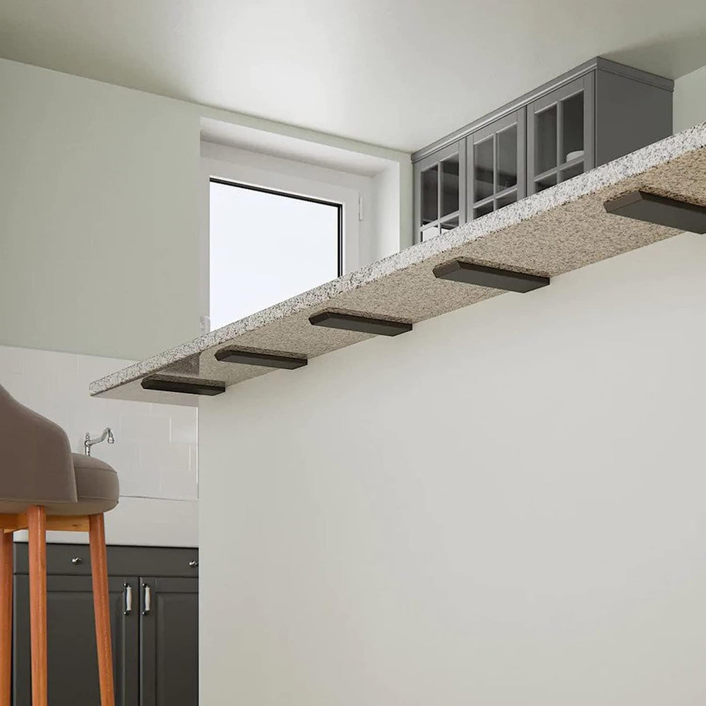 WINKER Countertop Support Bracket 4 Pack, 12" L x 2.5" W, Black Ste...