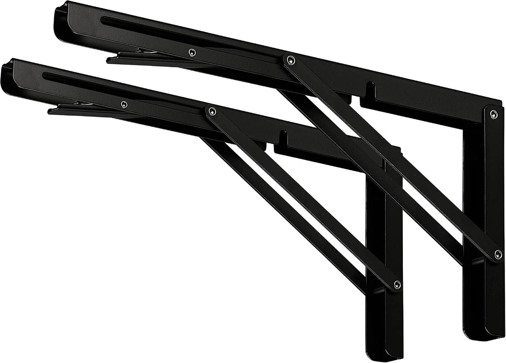 CLT CLETING 24" Black Folding Shelf Brackets Max. Load 440 lb, Heavy Dut...