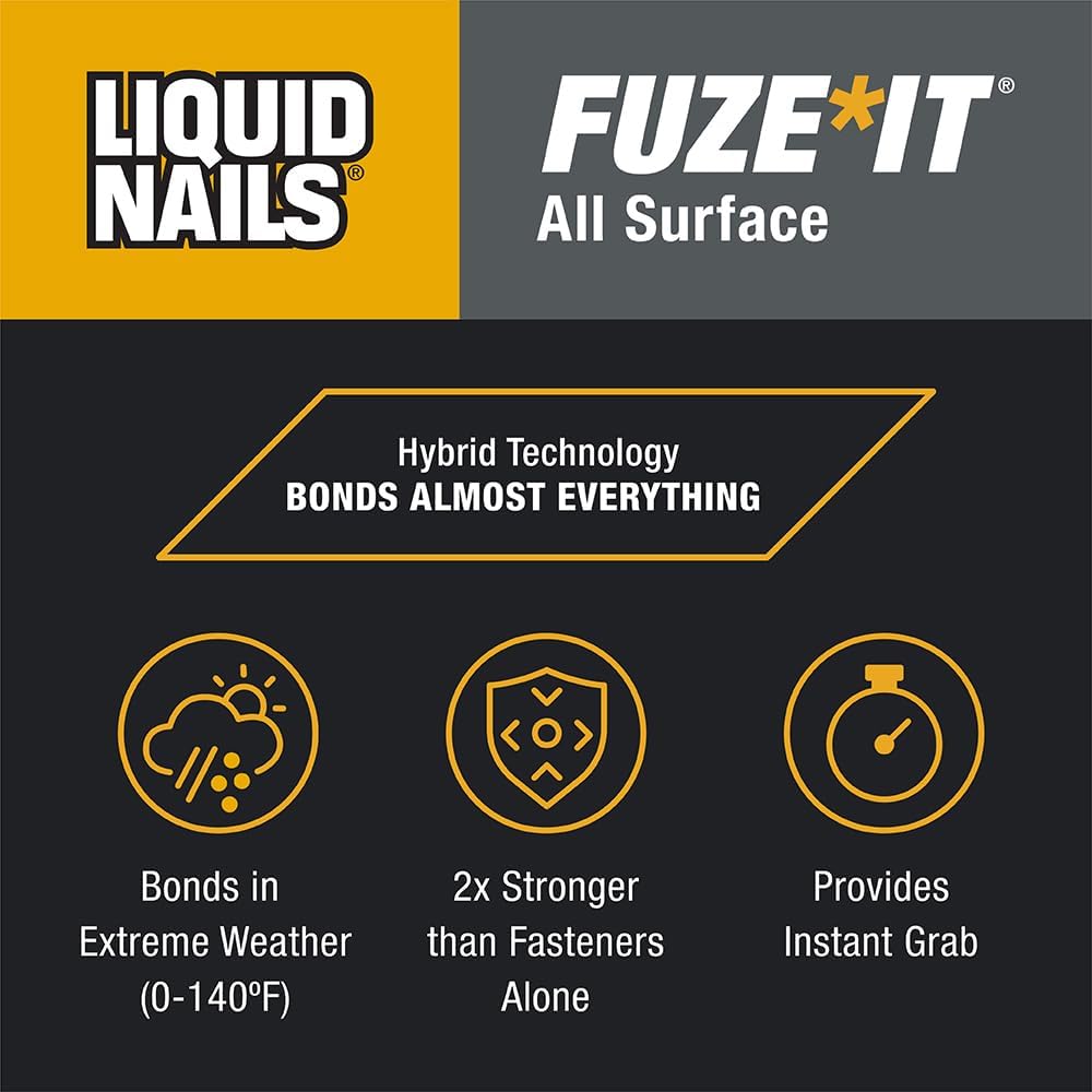 Liquid Nails 56198673380 LN-2000 FuzeIt All Surface Construction Adhesive (9-...