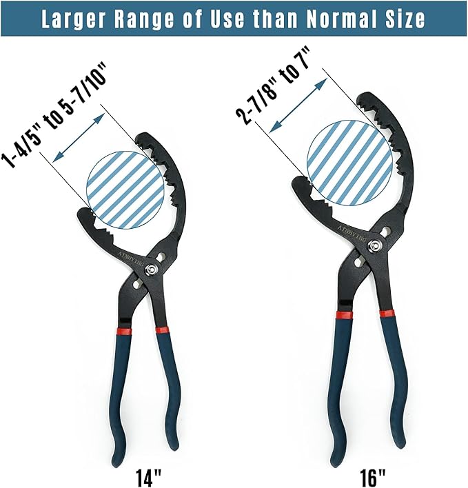 Oil Filter Wrench Set, Oil Filter Removal Tool, No Slipping (2pcs)