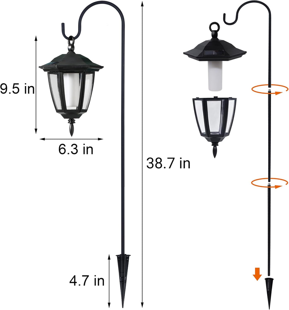 Dynaming 4 Pack Solar Flame Hanging Lights Outdoor, Halloween Solar Flickerin...