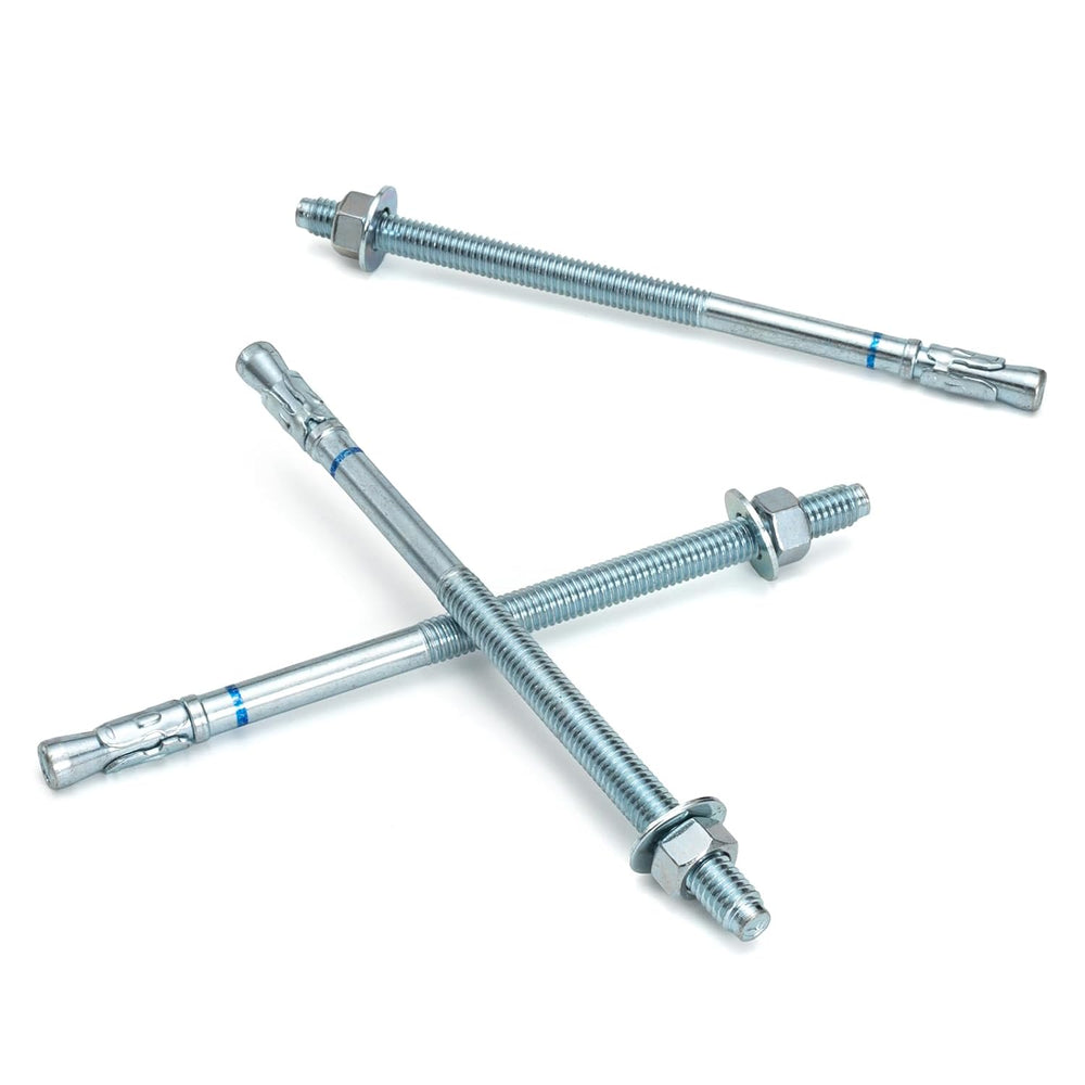 3/8" x 7" Concrete Anchors (50 Pack) 3/8 inch Wedge Anchors Bolts Z...