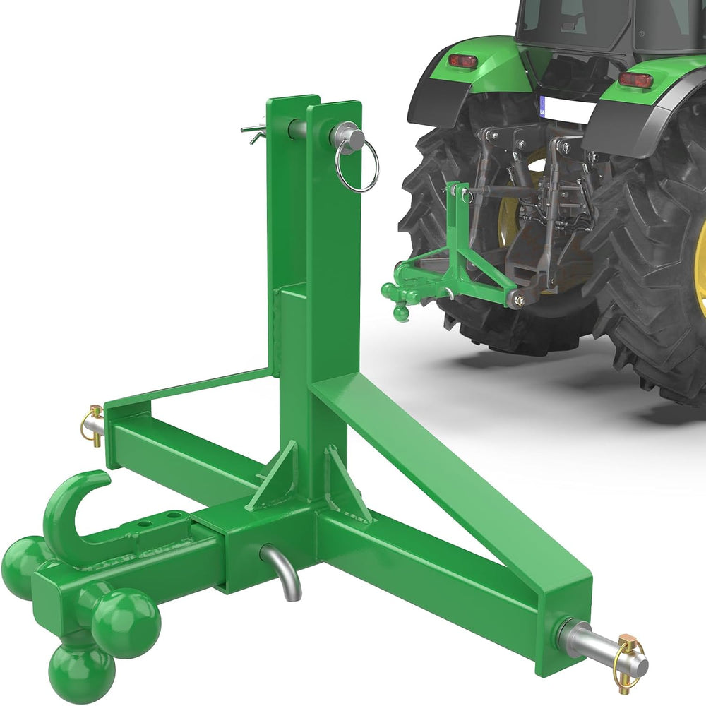 3 Point Trailer Hitch with 2' Receiver&Ball Hitch for Cat.1 Tractors ...