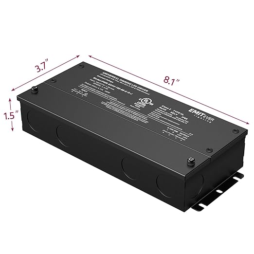 EMITEVER Dimmable Led Driver, 100W AC 100V-277V to DC 24V Transformer, 5-in-1
