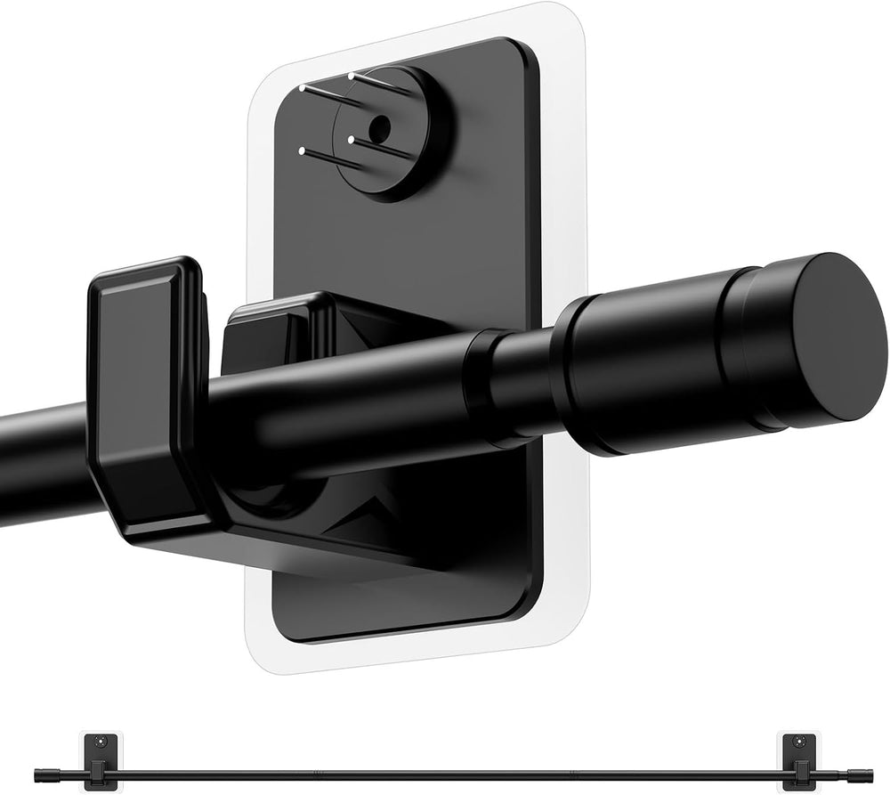 2 Pack 2.0 Upgraded No-Drill Curtain Rod for Windows 48-84 inches – Renter-Fr...