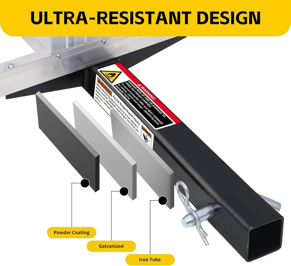 MaxxHaul 70108 Aluminum Cargo Carrier With High Side Rails- Trailer Hitch Mou...