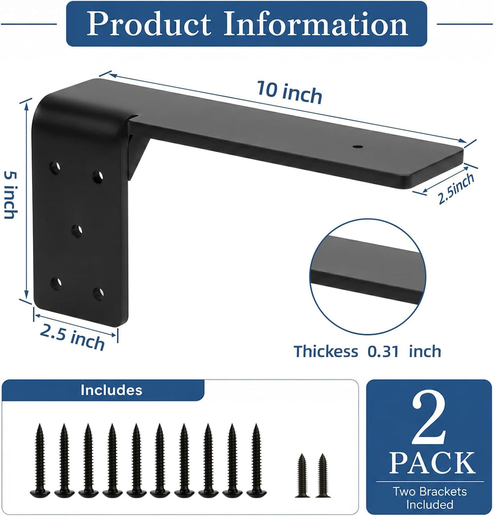 Heavy Duty Countertop Support Brackets, 10-Inch Hidden 800LBS Loading Counter...