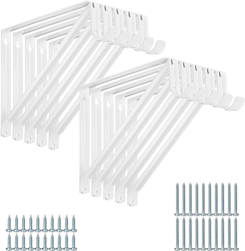 10 Pack Heavy Duty Closet Shelf & Rod Brackets, Wall Mounted Closet Shelf...