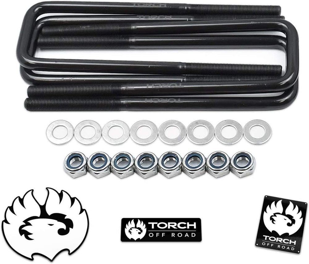 Torch 10.5" Square Extended U Bolts Extra Long 2.5" Wide 9/16"...