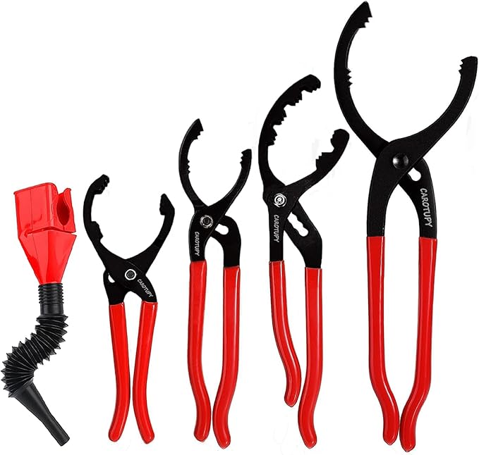 5Pcs Adjustable Oil Filter Pliers Set, Universal Oil Filter Removal Tool