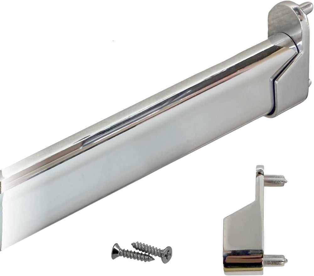 CUSTOM CUT - Oval Closet Rod | Up to 48" | Rear Pin Wall Brackets | Poli...