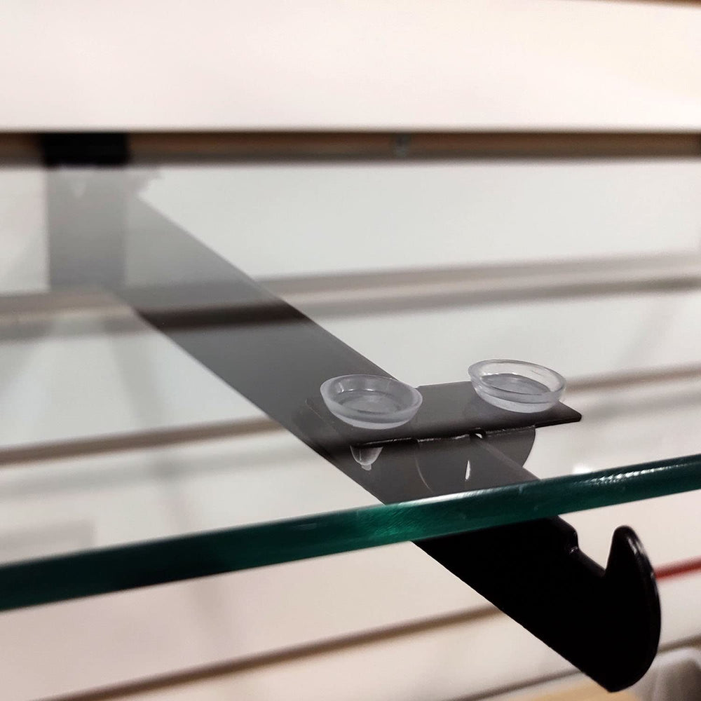 Black Center Shelf Rest Clip & Rubber Cushion for Brackets to Hang Glass,...