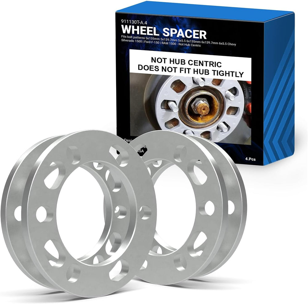 Wheel Accessories Parts 4 Pcs Die Cast Wheel Spacers 12mm 1/2" Thick Fit...