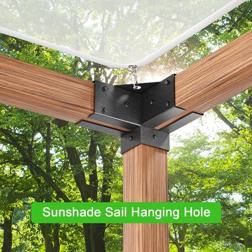 Pergola Brackets Kit for 4x4 Wood Beams, 3.58'' x 3.58'', 4 Pack