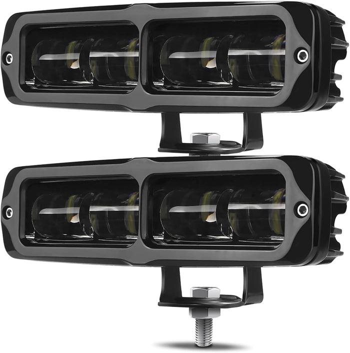 DERI 6 Inch LED Light Bar, 2PCS 6000LM Spot Slim Light Pod With Cutoff Line
