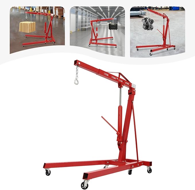 2 Ton Folding Engine Hoist Heavy Duty Carbon Steel Hydraulic Shop Engine Crane