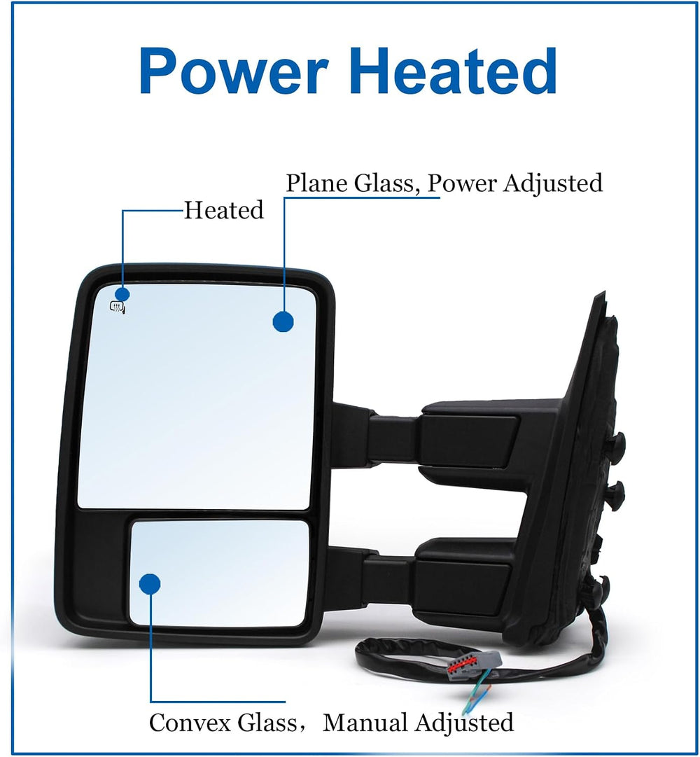 Driver Left Side Towing Mirror fit for 2008-2016 Ford F250 F350 F450 F550 | S...