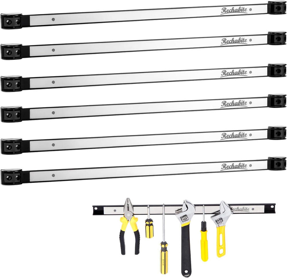 6 Pieces 24" Magnetic Tool Holder Strip, Stainless Steel Surface Tool Ma...