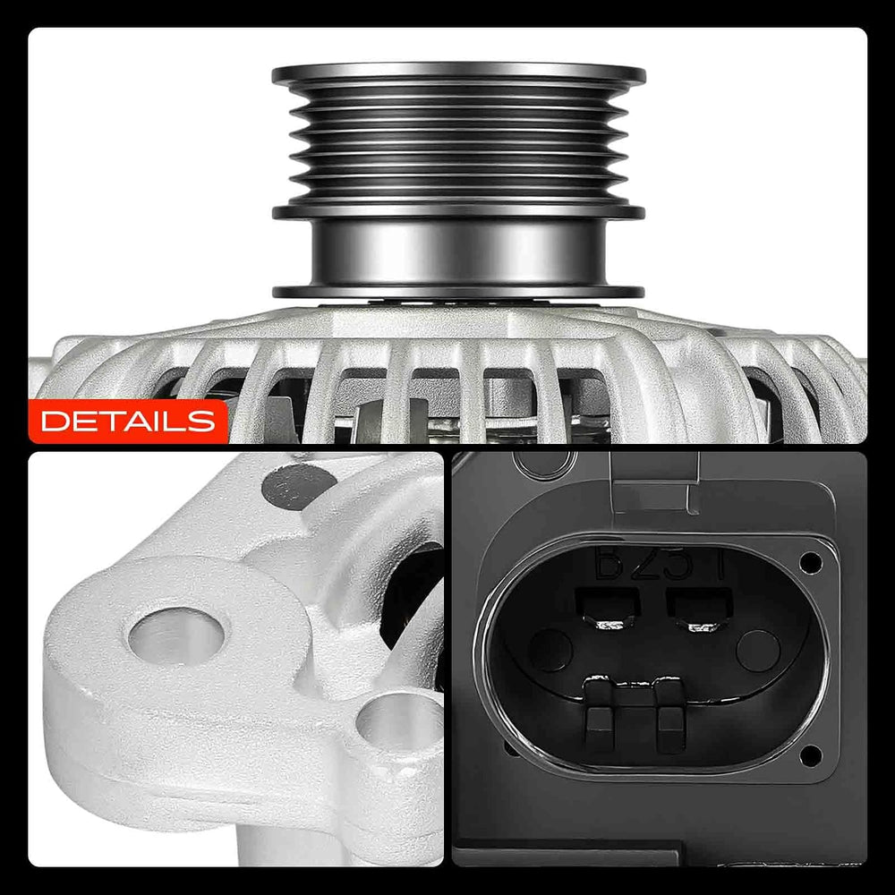 A-Premium Alternator, 12V 140A 5-Groove Clutch Pulley Counterclockwise