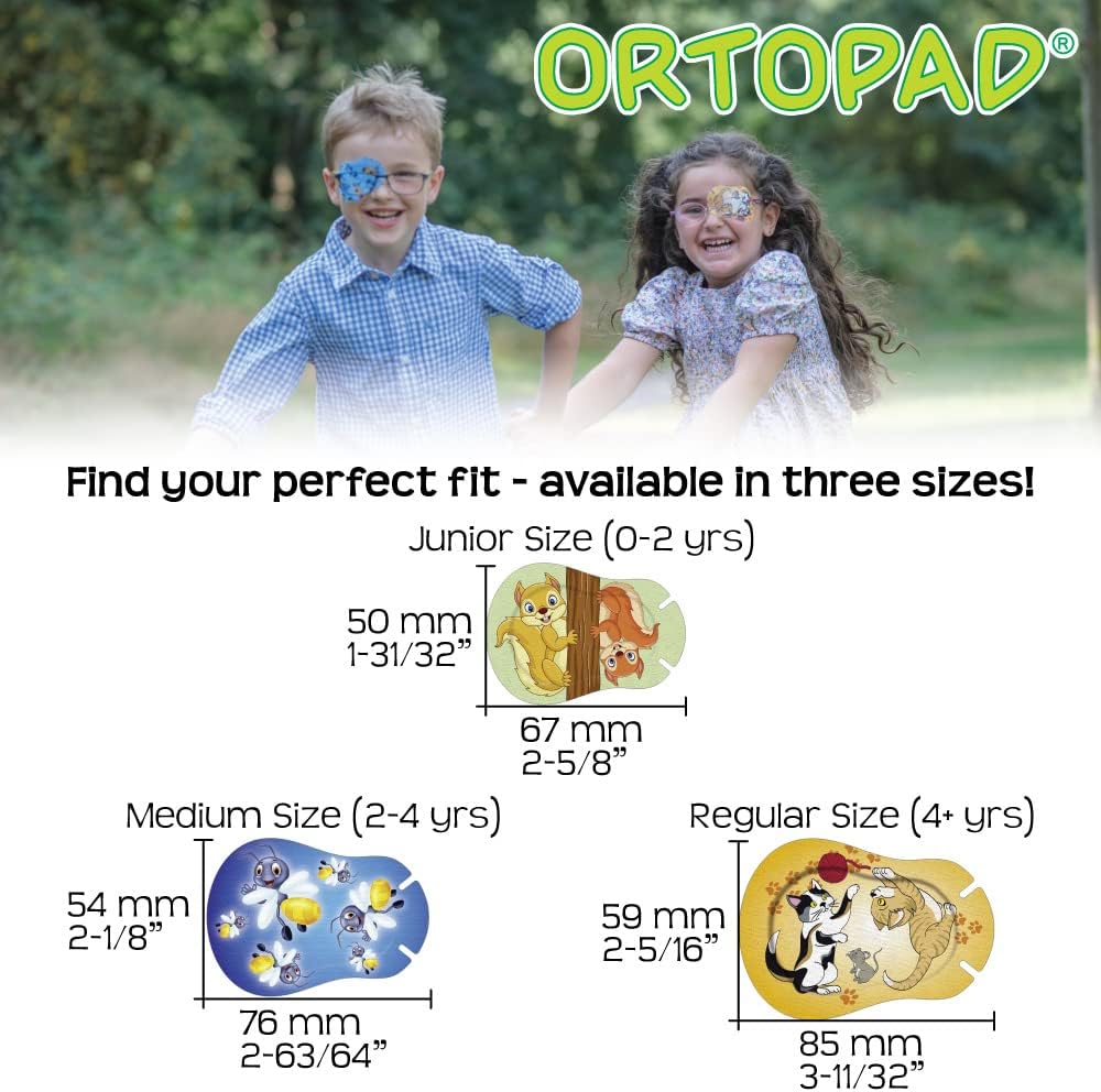 Ortopad® Girls Adhesive Eye Patches, 100 Patches + 2 Poster, Reg Size 4+ yr