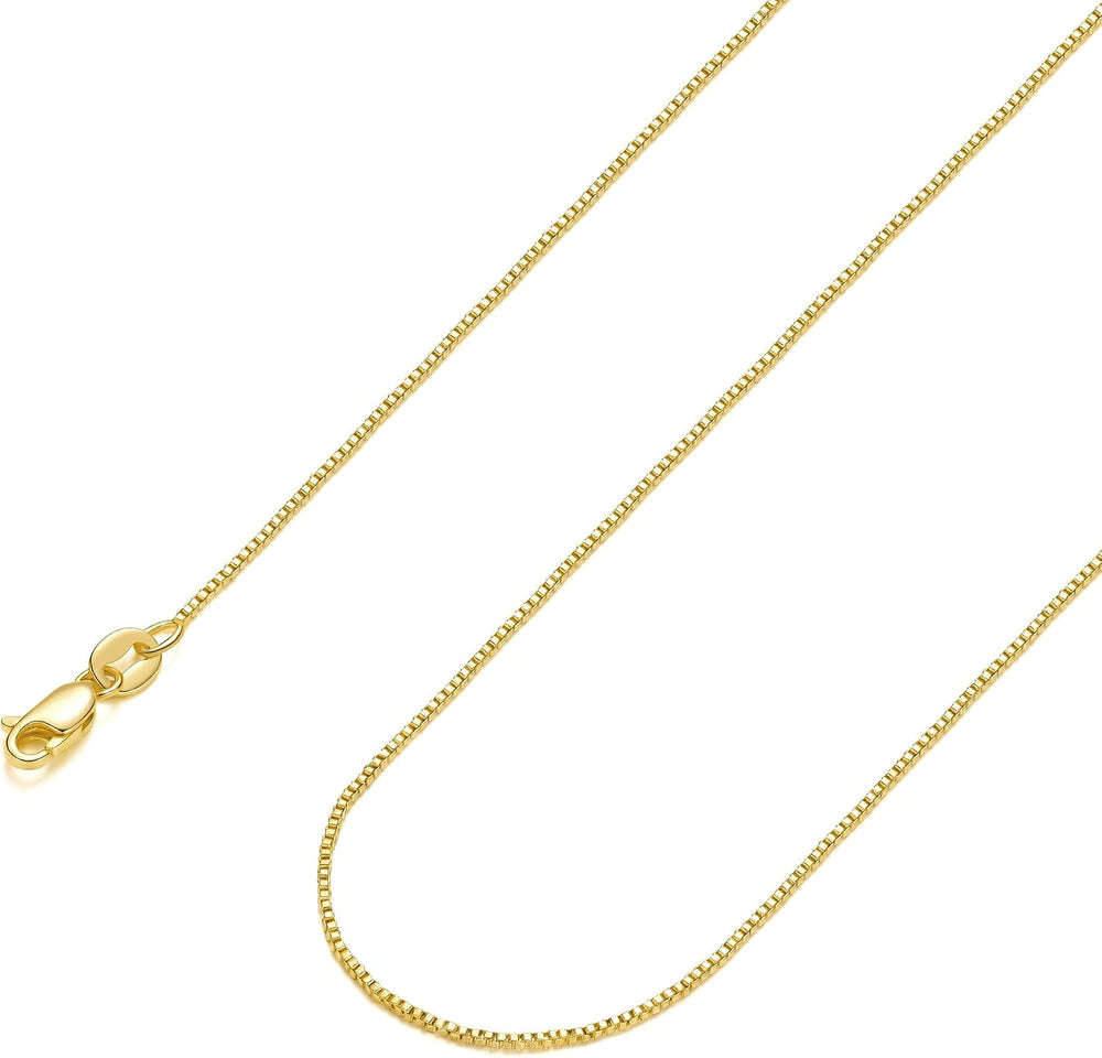 14K Gold Box Chain Necklace for Women 14K Gold Necklaces for Women