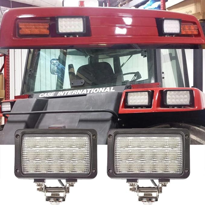2PACK 6.3IN 45W Led Work Lights 12v/24v 4500LM 6500K Rectangular Foglights