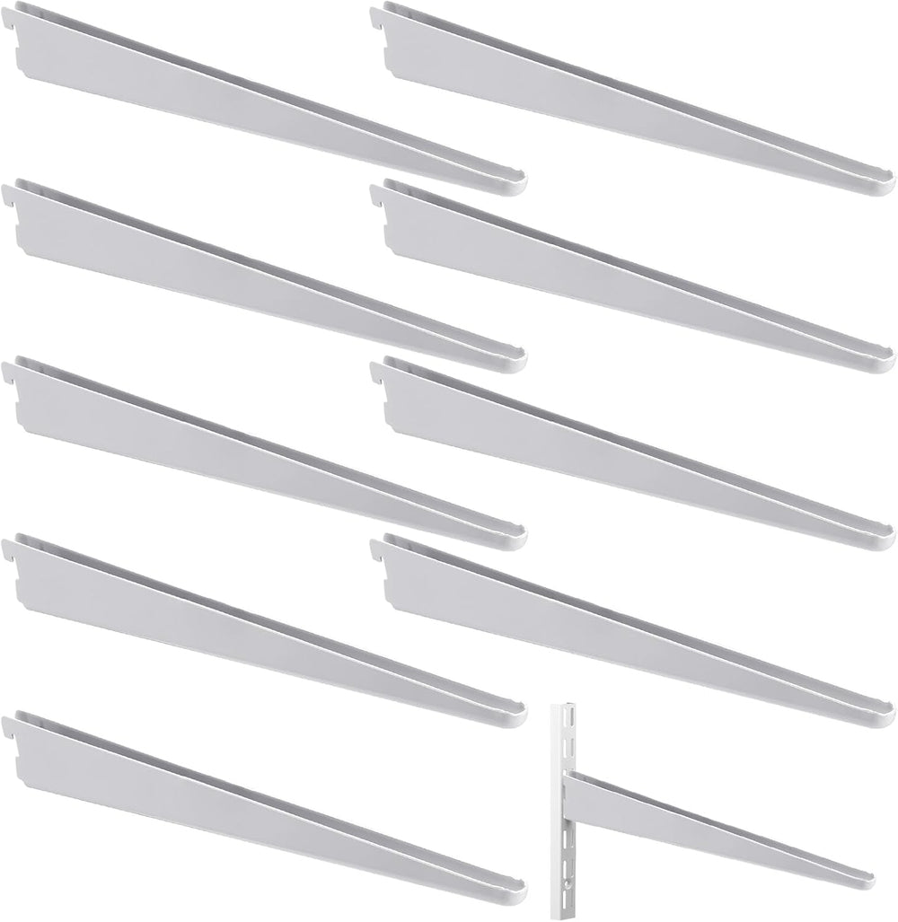 Yalikop 10 Pack Adjustable Shelf Brackets for Double Track System Closet Orga...