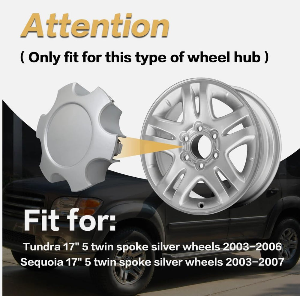 4PCS 140mm 5.5 Inch Silver Blank Car Wheel Hub Center Cap for Sequoia Tundra ...