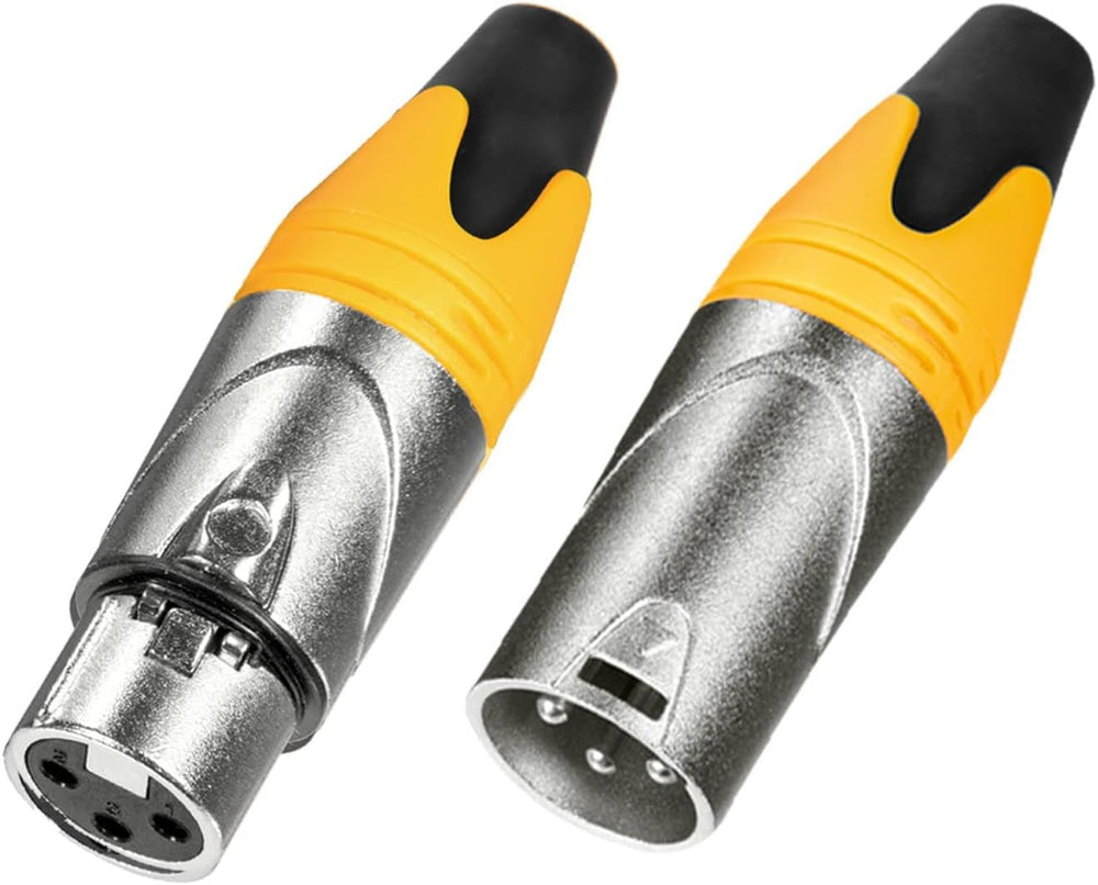MFL. 3-Pin XLR Cable Connector Male and Female with Nickel Housing and Silver...