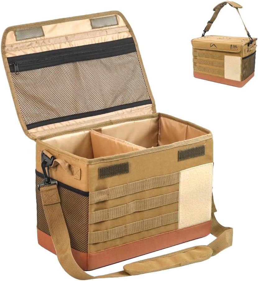 18L Camping Storage Bag, Multifunctional Waterproof Picnic Basket, Tent Stake...