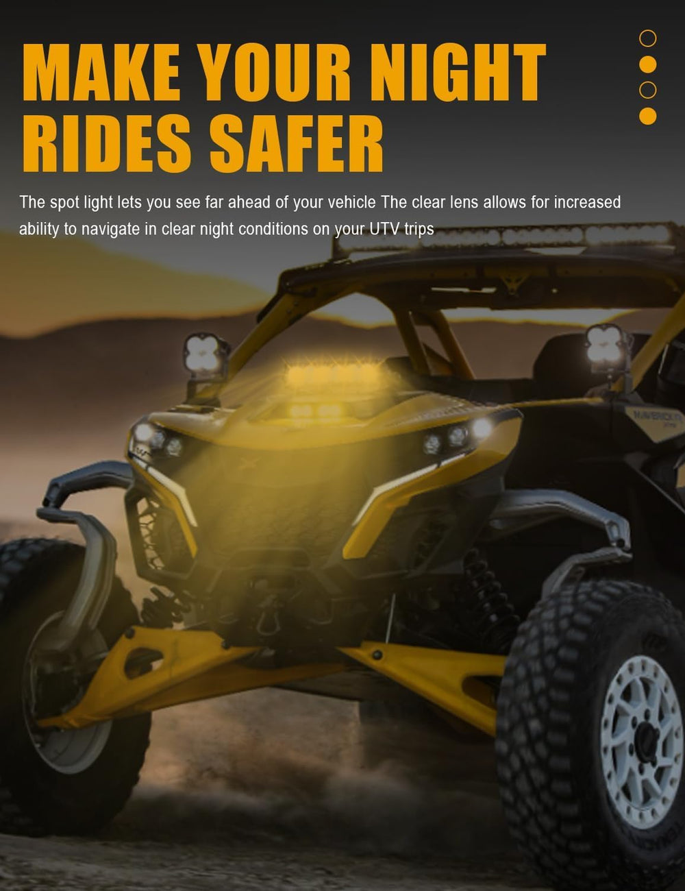 Chelhead 40W Yellow LED Light Bar for Can-Am Maverick X3, Shock Tower Mount