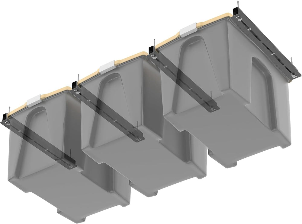 WALMANN Ceiling Tote Storage Rails, Heavy Duty Garage Ceiling Bin Rack
