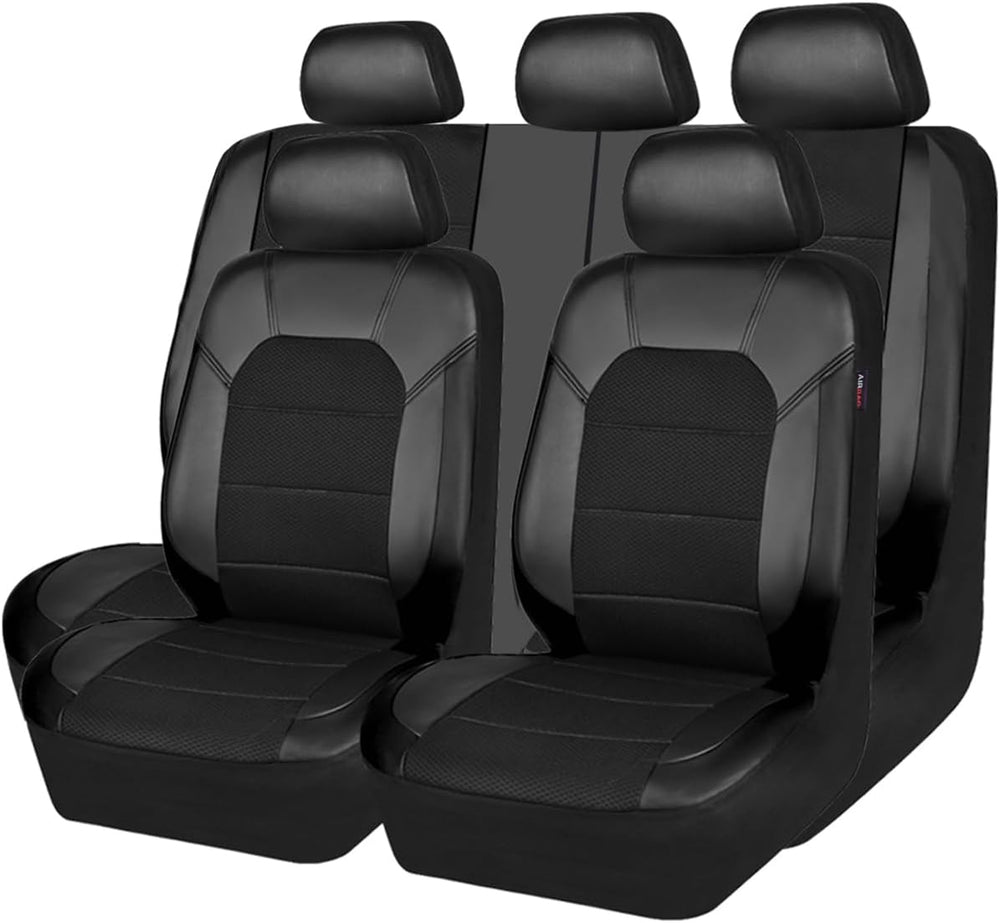CAR PASS Leather and 3D Air Mesh Universal Fit Car Seat Covers, for Sedans,Tr...