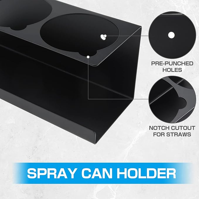 RealPlus Aerosol Spray Can Holder Rack Organizer 5 Cans Spray Bottle Holder (...