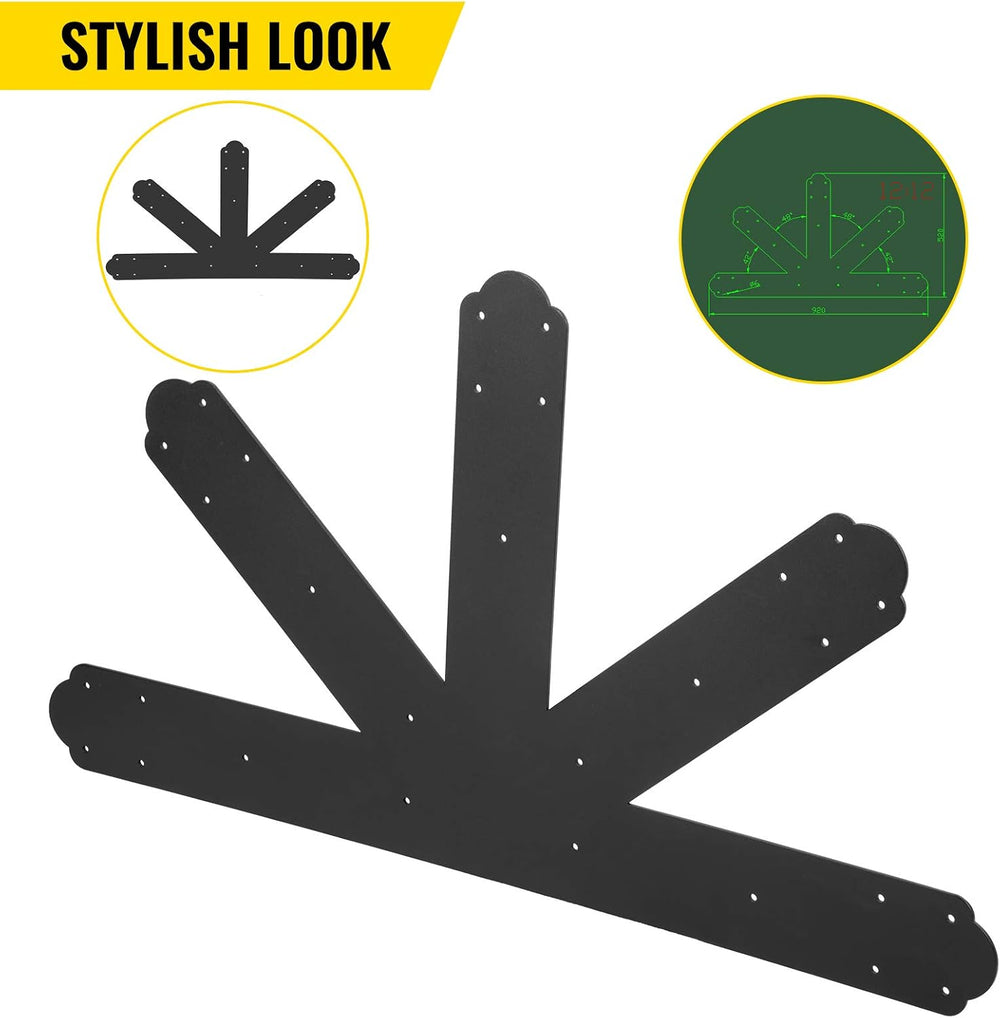 VEVOR Gable Plate, Black Powder-Coated Truss Connector Plates, 12:12 Pitch Ga...