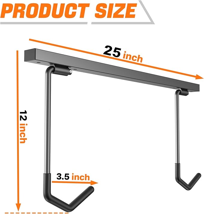 TORACK Overhead Bike Rack for Garage, Ceiling-Mounted Bicycle Storage Hooks for