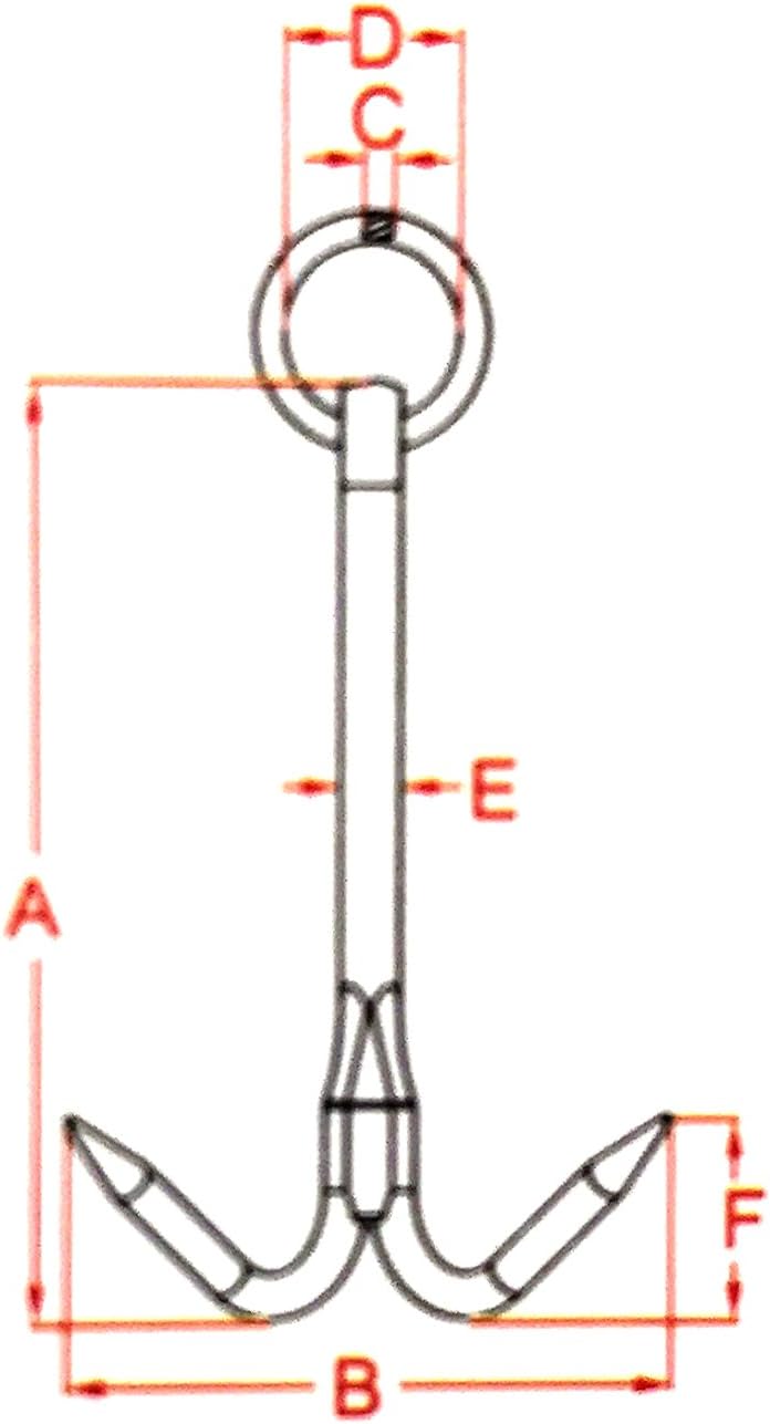 US Stainless Stainless Steel 316 Hook Anchor 9.5" (240mm) Marine Grade G...