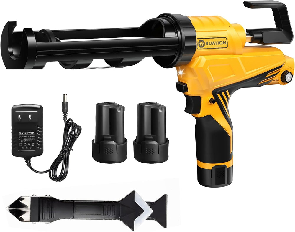 Electric Caulk Gun - Max 4000N Force, Variable Speed Cordless 1/10 Gallon (10...