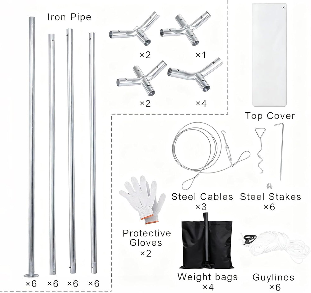 10'x20' Carport Heavy Duty Galvanized Car Canopy with Included Anchor...