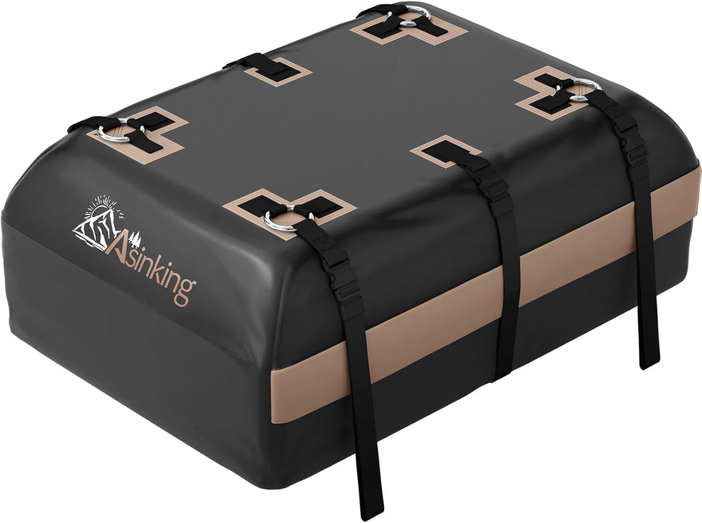 Asinking Car Rooftop Cargo Carrier Bag, 15 Cubic Feet Waterproof Roof Cargo B...