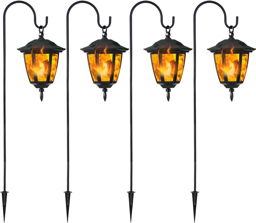 Dynaming 4 Pack Solar Flame Hanging Lights Outdoor, Halloween Solar Flickerin...
