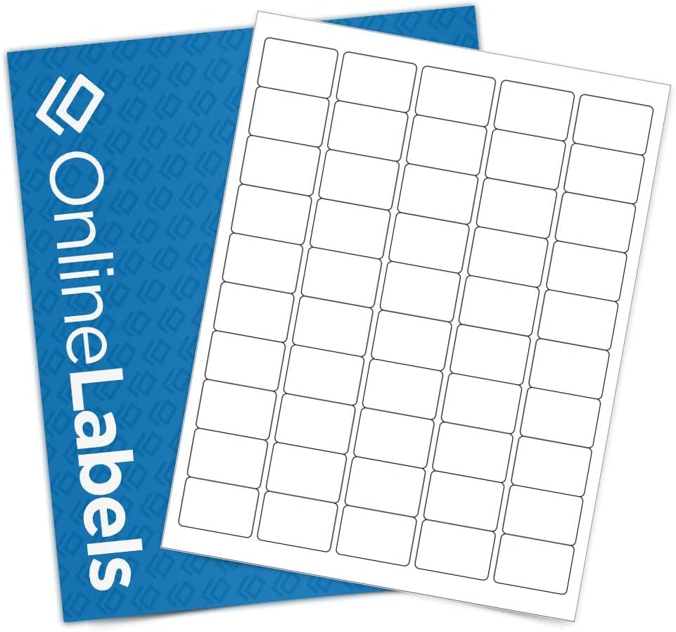 OnlineLabels 1.5" x 1" Labels - White Matte - Inkjet/Laser - 5,000 ...