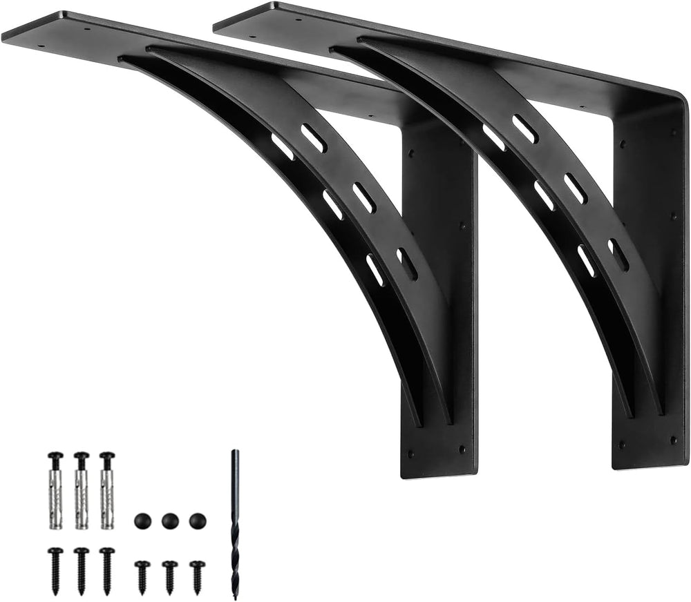 16 inch x 12 inch Heavy Duty Shelf Brackets , Metal Mantel Brackets (Set of 2...