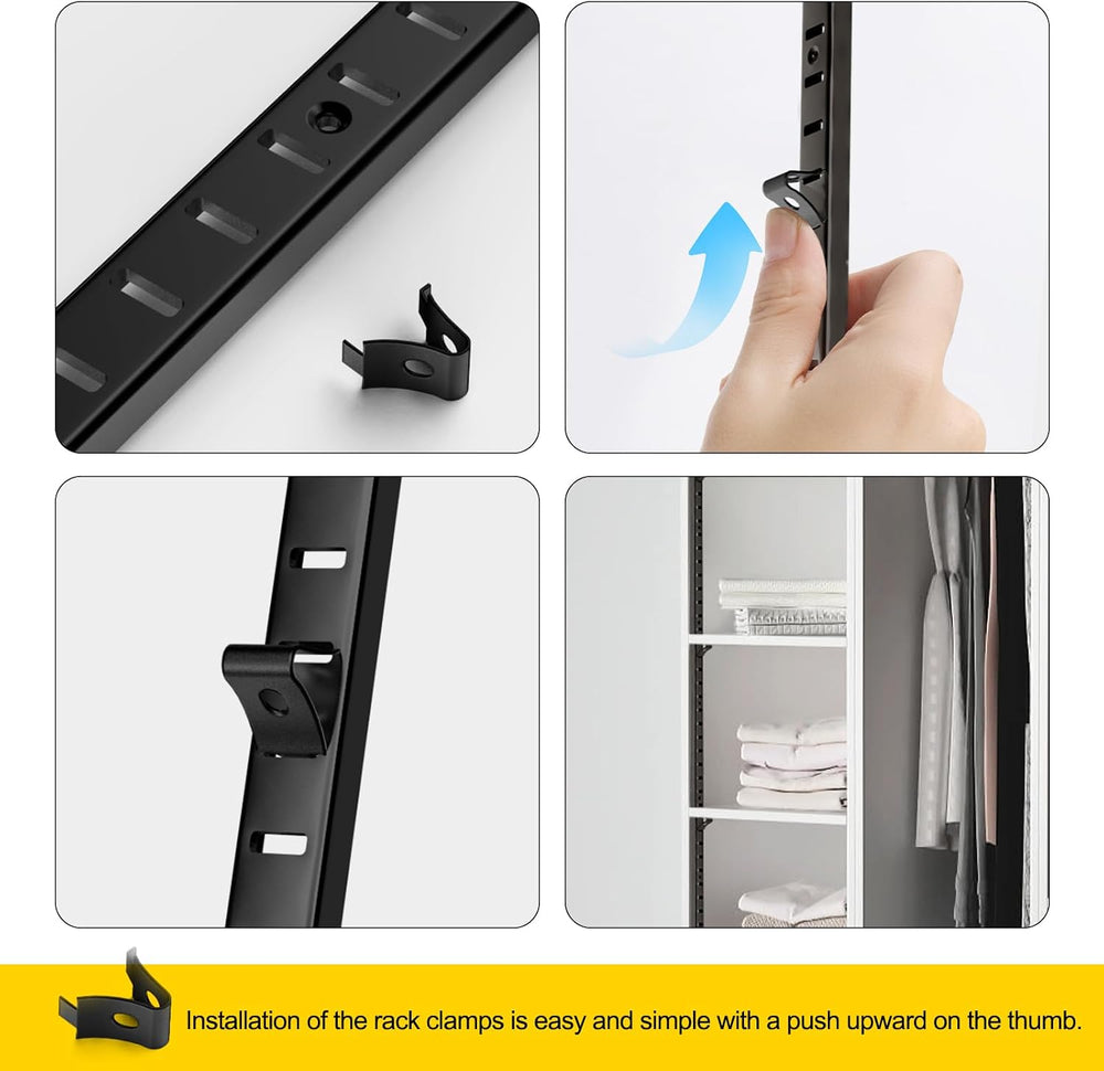 6 Pcs 36 Inch Shelf Pilaster,Adjustable Shelf Brackets,Stainless Steel Mortis...