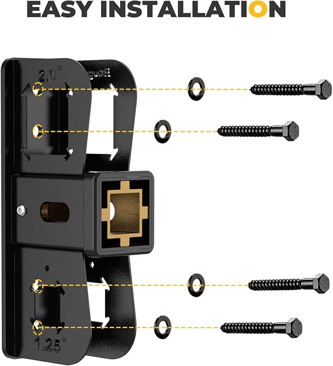 BougeRV Hitch Wall Mount, Adjustable 1.25"/2" Receiver, Heavy Duty ...